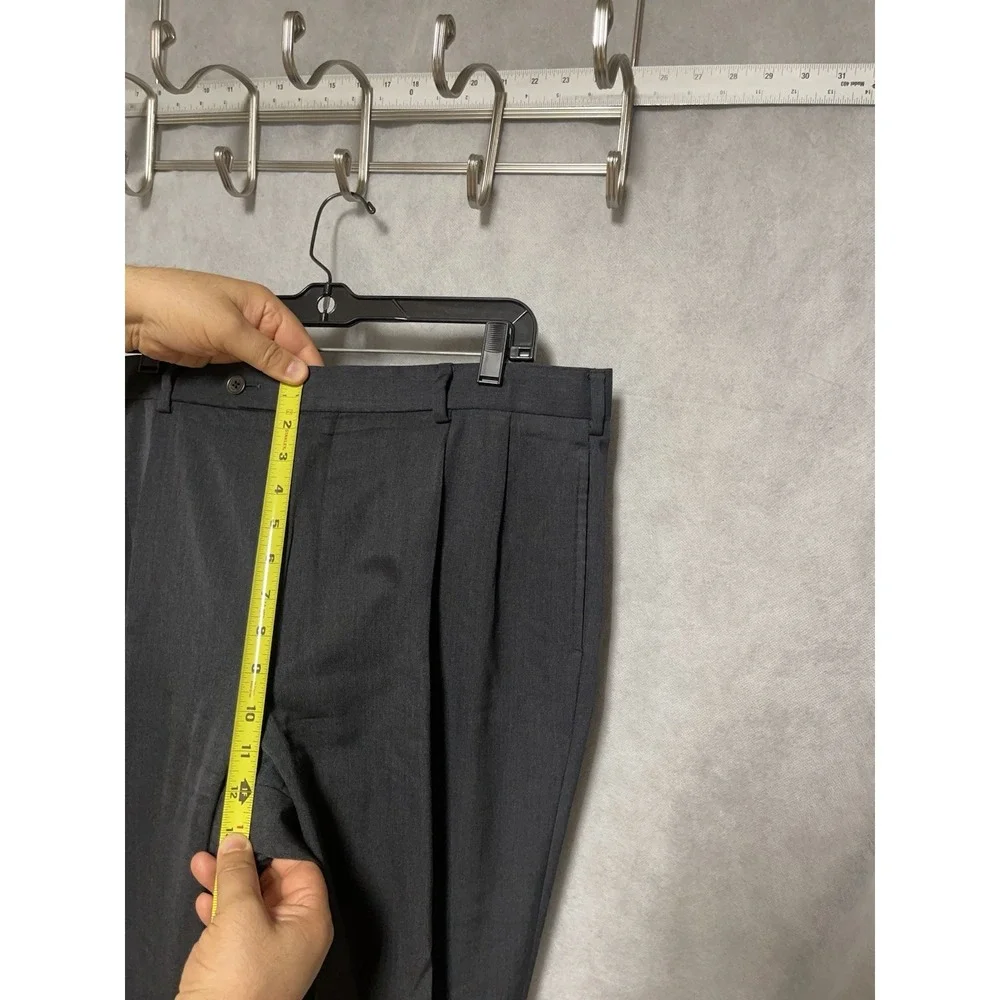 Brooks Brothers Pants Men 37x31 Gray Wool Madison Academia Cuffed Pleated Luxury
